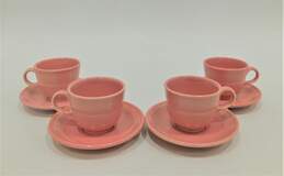 Vintage Fiestaware Rose Pink Teacup & Saucer Lot