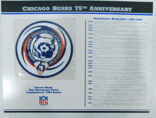1994 Chicago Bears 75th Anniversary Uniform Worn Patch image number 1