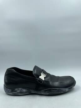Authentic Prada Buckle Black Loafers M 8