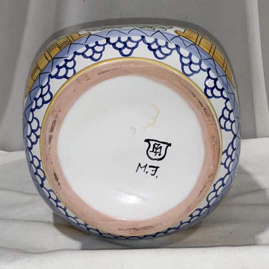 Vintage Hand Painted Ceramic Lidded Vase image number 4