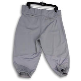 Mens Gray Flat Front Stretch Pockets Elastic Hem Baseball Capri Pants Sz XL alternative image