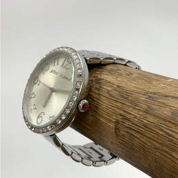 Designer Betsey Johnson Silver-Tone  Rhinestone Dial Analog Wristwatch