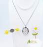 Vintage Sheffield Watch w/ Milk Glass & Daisy Mod Flower Costume Jewelry 96.8g image number 9