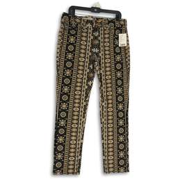NWT Womens Brown Printed Flat Front Skinny Leg Pockets Ankle Pants Size 32 alternative image