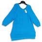 NWT Womens Blue 3/4 Sleeve Hi-Low Hem Knit Henley Sweater Size 18/20 image number 2