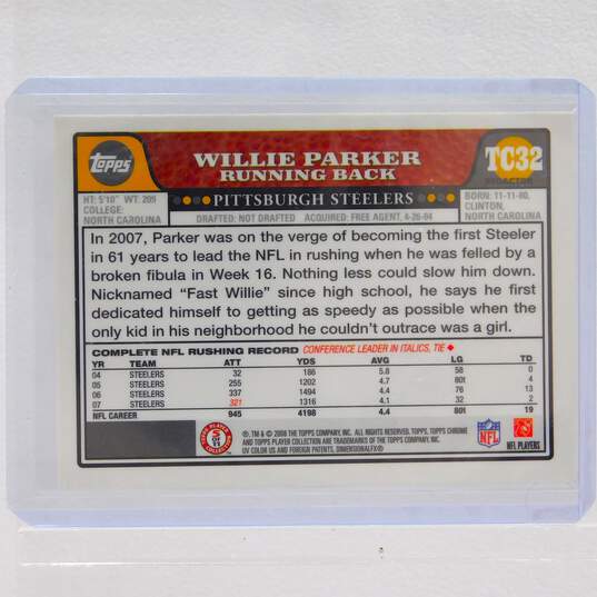 2008 Willie Parker Topps Chrome X-Fractor Pittsburgh Steelers image number 2