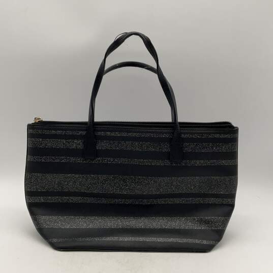 Kate Spade New York Womens Black Glitter Double Handle Zipper Tote Bag Purse image number 3
