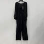 NWT Womens Black Square Neck Long Sleeve Back Zip One Piece Jumpsuit Size 6 image number 1
