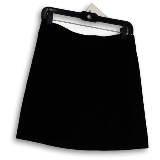 Womens Black Flat Front Elastic Waist Stretch Pull-On A-Line Skirt Size 2 image number 1