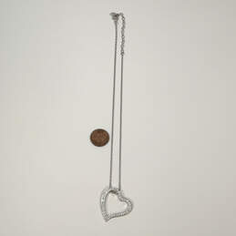 Designer Swarovski Silver-Tone Crystal Open Heart Pendant Necklace w/ Box alternative image