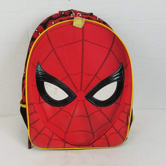 Ruz Kids Unisex Backpack  Spiderman  Large 16 Inch  3D Face  Carry All Bag image number 1