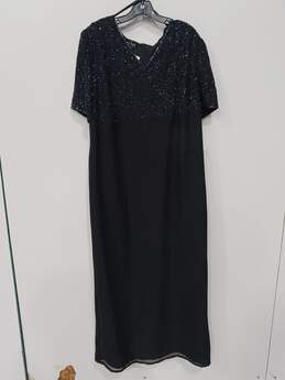 Laurence Kazar Women's Black Beaded Polyester Dress Size 2X