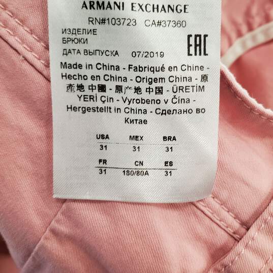 Armani Exchange Men's Pink Chino Pants SZ 31 image number 8