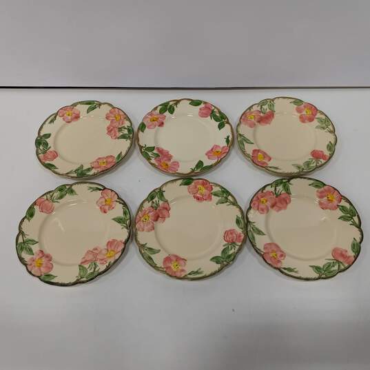 6PC Franciscan Ware Desert Rose Appetizer Plates image number 2