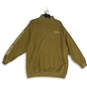 Mens Green Mock Neck Long Sleeve Oversized Pullover Sweatshirt Size Medium image number 1