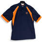 Mens Blue Chicago Bears Colors Spread Collar Short Sleeve Polo Shirt Size L image number 1