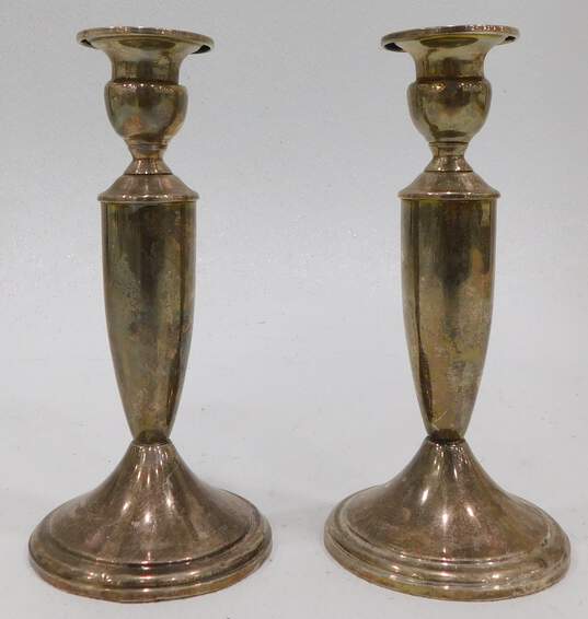 Towle 034 Weighted Sterling Silver Tall Candlesticks 582 grams image number 1