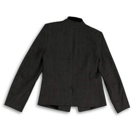 Womens Gray Regular Fit Zipped Pockets Long Sleeve Open Front Blazer Size 8 alternative image