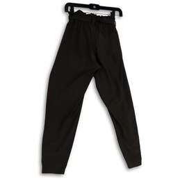 Womens Gray Flat Front Pockets Tie Waist Skinny Leg Paperbag Pants Size 4 alternative image