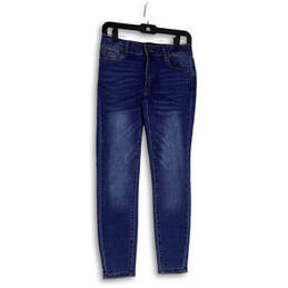 Womens Blue Denim Medium Wash Pockets Stretch Skinny Leg Jeans Size 2/26
