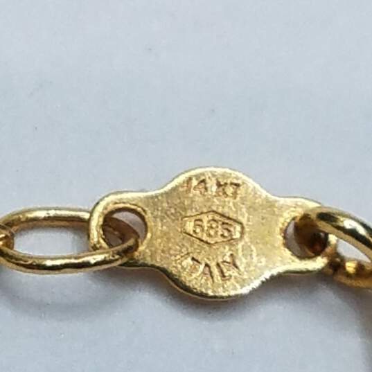 P 14K Gold Garnet Pendant Necklace 2.9g image number 7