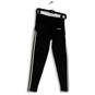 Womens Black White Striped High Waist Pull-On Stretch Ankle Leggings Size S image number 1