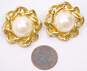 Vintage Givenchy Faux Pearl Rope Detail Pierced Earrings 24.1g image number 8