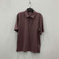 Mens Brown Short Sleeve Spread Collar Classic Button Polo Shirt Size Large image number 1
