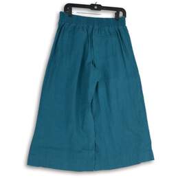 Athleta Womens Blue Pleated Elastic Waist Zipper Pocket Cropped Pants Size 10 alternative image