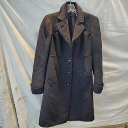 Max Studio Special Edition Wool/Alpaca Blend Long Black Overcoat Size S