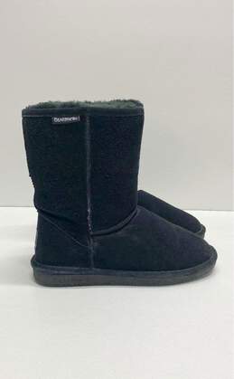 BearPaw Eva Short Suede Shearling Lined Boots Black 8
