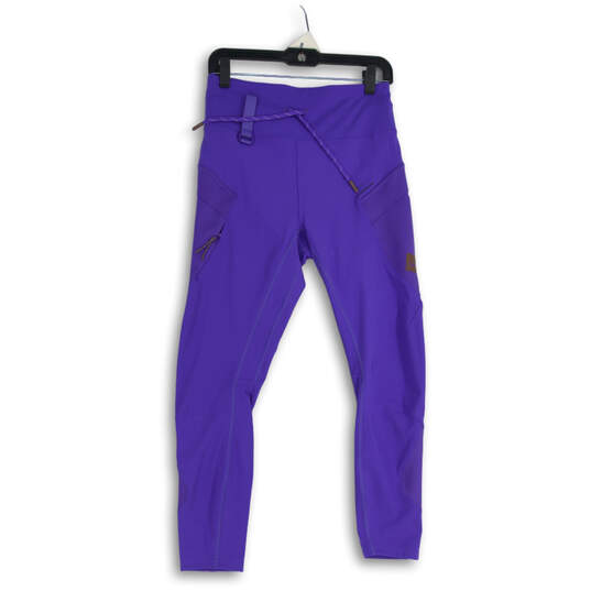 Womens Purple High Rise Hiking Pull-On Activewear Ankle Leggings Size 10 image number 3