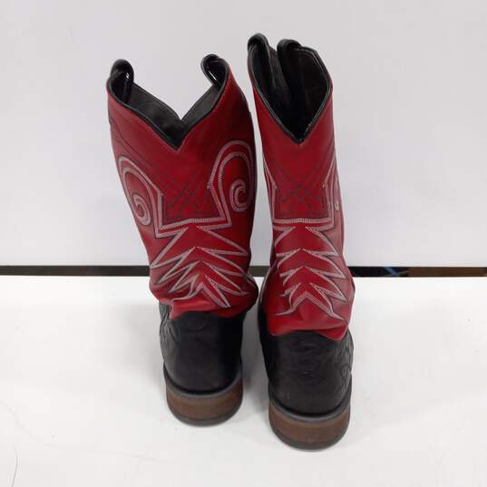 Justin Cowboy Pull On Western Style Boots Size 12D image number 4