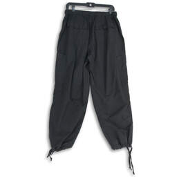 NWT Womens Black Relaxed Fit Drawstring Parachute Trouser Pants Size Small alternative image