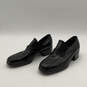 Mens Black Leather Square Toe Slip-On Formal Loafer Shoes Size 8 image number 4