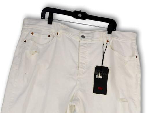 NWT Womens White Wedgie Distressed High-Rise Denim Skinny Jeans Size 24W image number 3