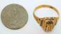 Vintage 10K Gold Textured Filigree Black Enamel Accented Class Ring 3.5g image number 4