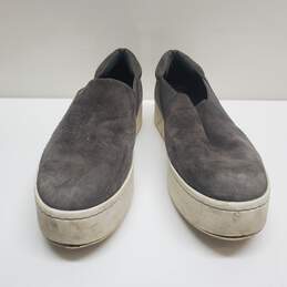 Vince Womens Warren Fashion Sneakers Shoes Gray Work Suede Slip On Platform 6.5 alternative image