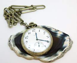 Antique Elgin Gold Filled 15 Jewels Pocket Watch With Chain 71.3g