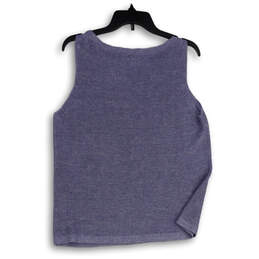 Womens Blue Knitted Sleeveless Round Neck Pullover Tank Top Size Medium alternative image