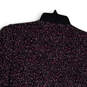 Womens Black Purple Tweed Long Sleeve Open Front Cropped Jacket Size 4 image number 4
