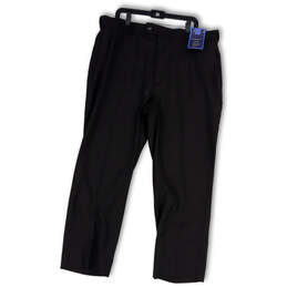 NWT Mens Black Flat Front Slash Pocket Straight Leg Dress Pants Size 40X30