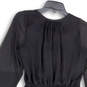 NWT Womens Black Pleated Balloon Sleeve Pullover Fit & Flare Dress Size XS image number 4
