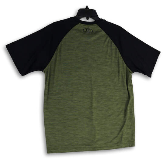 Mens Green Black Space Dye Crew Neck Short Sleeve Pullover T-Shirt Size L image number 2