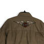 Mens Brown Pointed Collar Long Sleeve Button-Up Shirt Size Medium image number 4