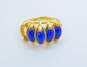 14K Yellow Gold Lapis Multi Stone Tiered Ring 2.4g image number 1