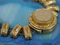 Antique Victorian Gold Filled Etched Monogram Slide Charm Book Chain Bracelet For Repair 27.8g image number 2