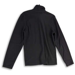 Womens Gray Mock Neck Long Sleeve Quarter Zip Fleece Pullover Jacket Size M alternative image