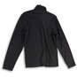 Womens Gray Mock Neck Long Sleeve Quarter Zip Fleece Pullover Jacket Size M image number 2