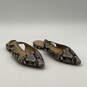 Womens Black Gray Animal Print Pointed Toe Slingback Sandals Size 8 M image number 2